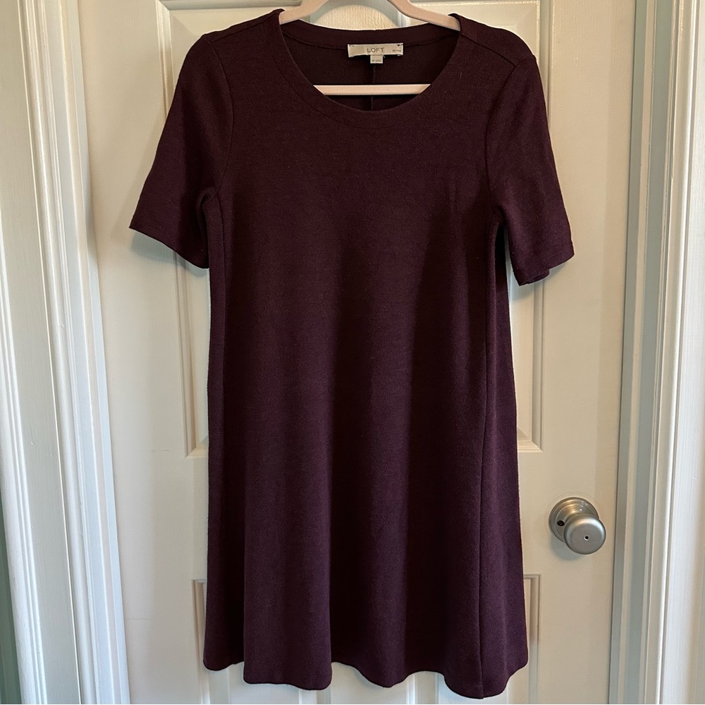 LOFT Merlot Swing Dress, Size MP